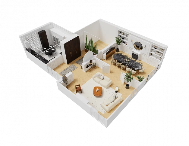 3D product modeling and isometric spatial visualization render