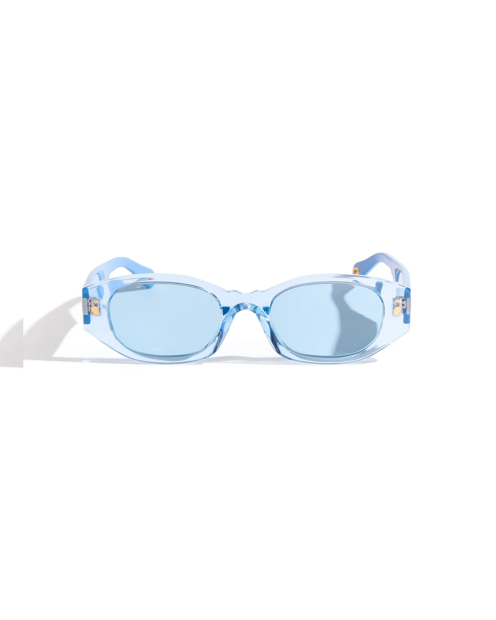 Designer sunglasses front view color-calibrated and retouched