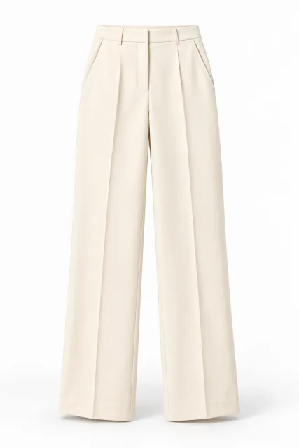 Pleated wide-leg trousers studio packshot